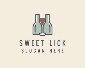 Bottle Glass Winery logo design