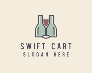 Bottle Glass Winery logo design