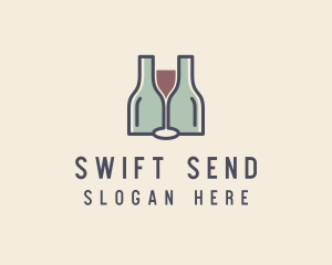 Bottle Glass Winery logo design