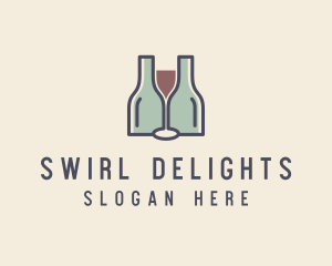 Bottle Glass Winery logo design