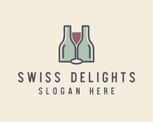 Bottle Glass Winery logo design