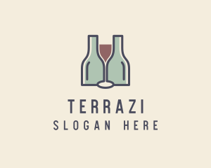 Bottle Glass Winery logo design