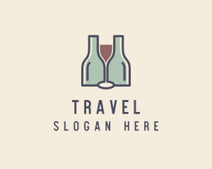 Bottle Glass Winery logo design