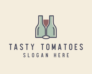 Bottle Glass Winery logo design