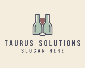 Bottle Glass Winery logo design