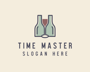 Bottle Glass Winery logo design