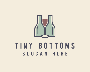 Bottle Glass Winery logo design