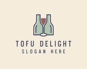 Bottle Glass Winery logo design