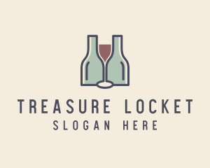 Bottle Glass Winery logo design