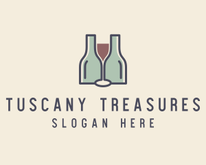 Bottle Glass Winery logo design