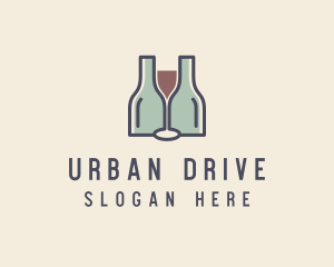 Bottle Glass Winery logo design