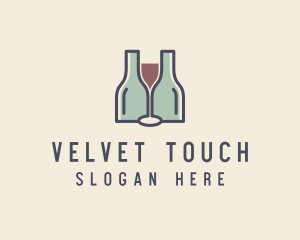 Bottle Glass Winery logo design