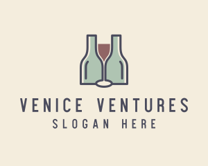 Bottle Glass Winery logo design