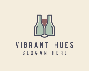 Bottle Glass Winery logo design