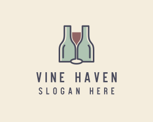 Bottle Glass Winery logo design