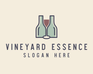 Bottle Glass Winery logo design