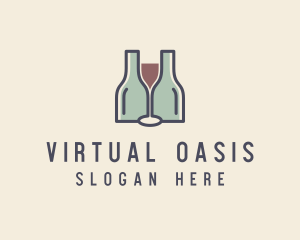 Bottle Glass Winery logo design