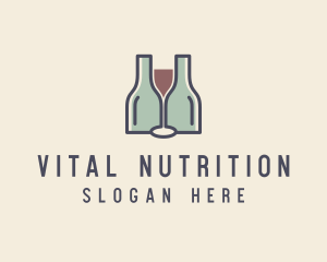 Bottle Glass Winery logo design