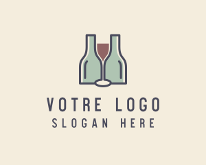 Distillery - Bottle Glass Winery logo design