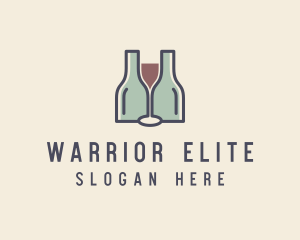 Wine Tasting - Bottle Glass Winery logo design