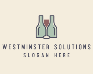 Bottle Glass Winery logo design