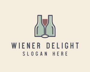 Bottle Glass Winery logo design