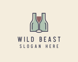 Bottle Glass Winery logo design