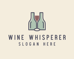 Sommelier - Bottle Glass Winery logo design