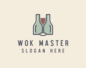 Bottle Glass Winery logo design