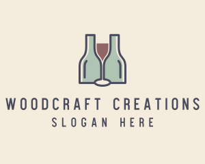 Bottle Glass Winery logo design