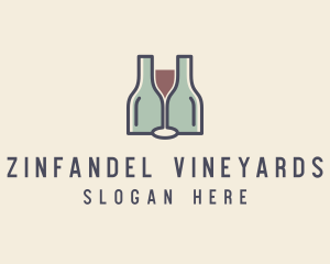 Bottle Glass Winery logo design