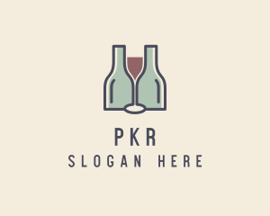 Bottle Glass Winery logo design