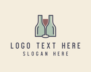 Bottle - Bottle Glass Winery logo design