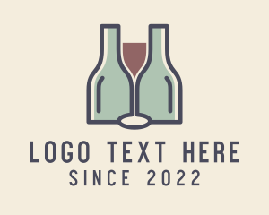 Bartender - Bottle Glass Winery logo design