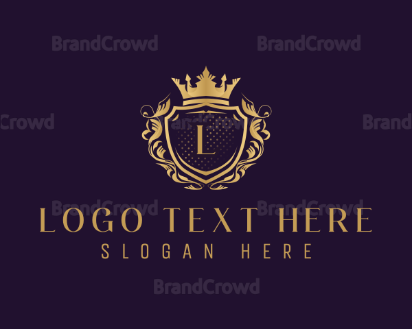 Elegant Royal Crown Shield Logo