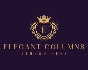 Elegant Royal Crown Shield logo design