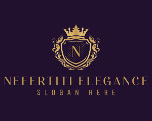 Elegant Royal Crown Shield logo design