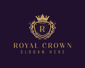 Elegant Royal Crown Shield logo design