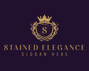 Elegant Royal Crown Shield logo design