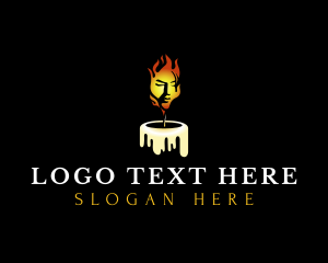 Wax - Lady Candle Light logo design