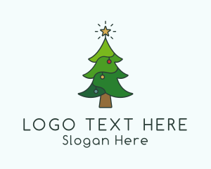Forest - Star Christmas Tree logo design