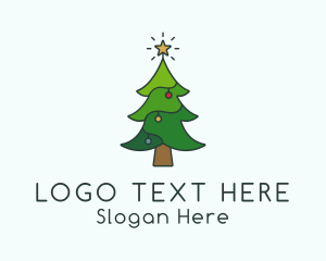 Pine - Star Christmas Tree logo design