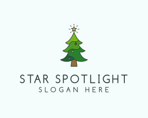 Star Christmas Holiday logo design