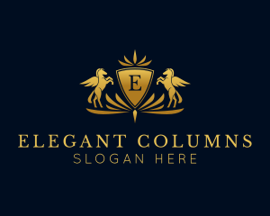 Elegant Pegasus Crest logo design