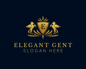 Elegant Pegasus Crest logo design