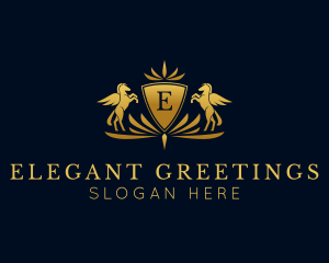 Elegant Pegasus Crest logo design