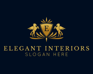 Elegant Pegasus Crest logo design