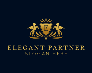 Elegant Pegasus Crest logo design