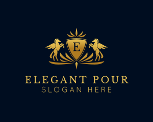 Elegant Pegasus Crest logo design