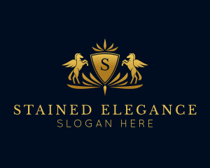 Elegant Pegasus Crest logo design